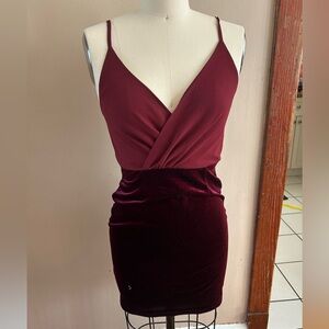 Burgundy Dress with Zipper